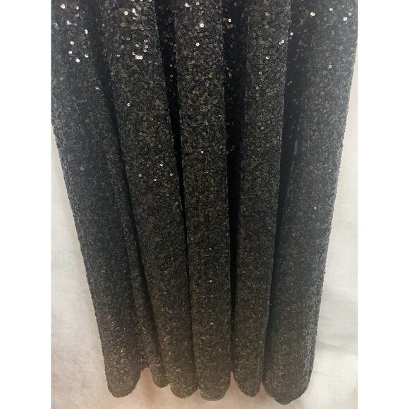 JILL STUART Strappy Black Ruched Neckline Sequin Maxi Dress Size 2 $488 NWNT - Picture 8 of 10